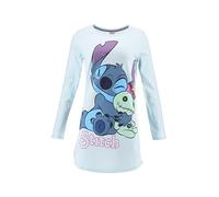 Disney Stitch Damen Nachthemd, Langes Nachthemd aus Weicher Baumwolle, Geschenk für Frauen, Mädchen und Teenager (Blau, XL)