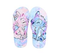 Disney Stitch Flip-Flops für Mädchen, Sommer Sandalen Zehentrenner mit Stitch und Angel, Größe EU 34/35