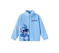 Disney Stitch Frozen Elsa Minnie Mickey Mädchen/Jungen Fleecejacke, durchgehender Reißverschluss, Sherpa-Mantel, warm, Winter-Outwear, Mantel, 2-13 Jahre, Naht, blau, 8-9 Jahre