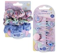 Disney Stitch - Haaraccessoires Set Mädchen (9-teilig) - 6 Haarspangen + 3 Haargummis Stitch - Haarschmuck Kinder Disney - Geschenkidee Mädchen