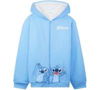 Disney Stitch Hoodie Für Mädchen 6-14 Jahre, Sherpa Gefütterter Kapuze, Blaues Zip Hoodie Sweatshirt, Geschenke Für Mädchen (7-8 Jahre, Blau Stitch)