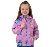 Disney Stitch Jacke, Regenjacke Kinder Mit Angel & Stitch, Leichte Jacke Mädchen Mit Kapuze, Stylische Regenjacke Mädchen Für Schule, Lila 134
