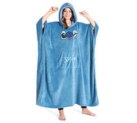 Disney Stitch Kapuzenpullover Damen Oversize Hoodie Decke mit Ärmeln Sherpa Weiche Warme und Komfortable Geschenke für Frauen Teenager (Blau Stitch Long)