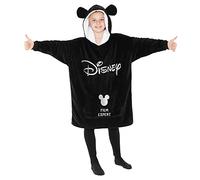 Disney Stitch Kapuzenpullover Mädchen, Übergroße Hoodie Decke Kinder mit Sherpa-Kapuze und Kängurutasche One Size (Schwarz Disney)