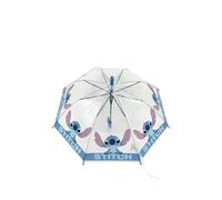 Disney Stitch Kinder Automatik-Regenschirm 82 cm mit Motiv Regenschutz transparent für Jungen und Mädchen ab 3 Jahren Polyethylen leicht stabil Metallgestell