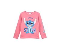 Disney Stitch Kinder Mädchen Langarm-Shirt Longsleeve Oberteil (DE/NL/SE/PL, Numerisch, 104, Regular, Pink)