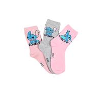Disney Stitch Kinder Mädchen Socken 3 Paar Strümpfe Paket (DE/NL/SE/PL, Numerisch, 23, 26, Regular)