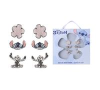 Disney Stitch Kinder-Ohrringe - 3 Paar Stitch & Blume - Schmuck Lilo & Stitch - Geschenk Mädchen Disney Fans