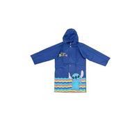 Disney Stitch Kinder Regenmantel mit Kapuze wasserdicht Jungen Mädchen Regenjacke Blau mit Knopfleiste Maschinenwäsche (DE/NL/SE/PL, Numerisch, 122, 128, Regular)