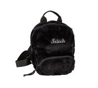 Kinderrucksack COOLPACK "Small, Stitch, Fluffy", Damen, Gr. B/H/T: 20cm x 25cm x 10cm, stitch schwarz, Plüsch, Polyester, Rucksäcke Kinderrucksack (61653007-0)