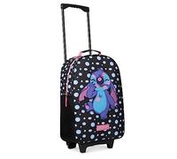 Disney Stitch Kinderkoffer Mädchen Jungen - Trolley Handgepäck Reisekoffer Kinder mit Rollen Kabine Tasche für Urlaub Offizielle Stitch Fanartikel - 47x30x17cm (Schwarz Stitch)
