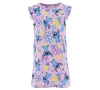Disney Stitch Kleid für Mädchen, Kurzarm Kleid für Mädchen, 'Tropisches' Stitch Kleid Design, Geschenk für Mädchen, Größe 6 Jahre | Lila