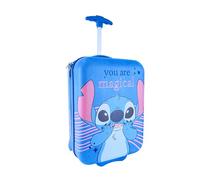 Disney Stitch Koffer für Mädchen, Handgepäck, 2 Stabile Räder, Verstellbarer Teleskopgriff, ABS Hartschalen Trolley, Geschenk für Mädchen und Jugendliche
