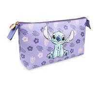 Disney Stitch Kosmetiktasche Damen Teenager, Kulturtasche Klein mit Reißverschluss, Kulturbeutel für Reise Zubehör, Geschenke für Frauen (Lila Stitch)