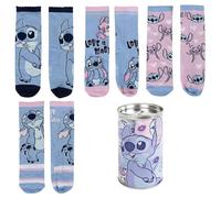 Disney Stitch Lili & Stich Strümpfe Socken 4er Pack in schöner Geschenkverpackung Gr.27 - Gr.38 (DE/NL/SE/PL, Numerisch, 31, 34, Regular, Farbmix 2)