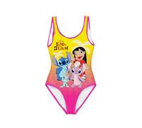 Disney Stitch Mädchen Badeanzug Einteiliger Design Lilo Stitch Angel und Scrump Kinderschwimmanzug, Größen 6 bis 10 Jahre (DE/NL/SE/PL, Alter, 8 Jahre, Regular, Orange)