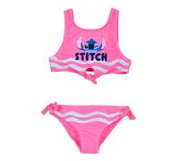 Disney Stitch Mädchen Bikini, Sommer Knotendesign Zweiteiliger Badeanzug für Kinder und Teenager, Größen 6 bis 12 Jahre (DE/NL/SE/PL, Alter, 8 Jahre, Regular, Rosa)