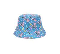 Disney Stitch Mädchen Hut, Fischerhut mit Ohana Stitch und Angel Motiv, Sommerhut für Kinder Geschenkidee für Mädchen (DE/NL/SE/PL, Numerisch, 53, Blau)