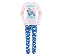 Disney Stitch Mädchen Pyjama, 2-Teiliges Set Langarmshirt und Langer Hose mit Design 'Nope Not Today', Geschenk für Teenager, Größen 10 bis 16 Jahre (DE/NL/SE/PL, Alter, 10 Jahre, Regular, Rosa)