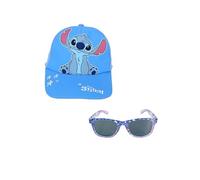 Disney Stitch Mütze und Sonnenbrille für Mädchen, klassisches Stitch-Design, Sonnenbrille, UV-Schutz, Sommerkappe für Kinder, dunkelviolett, 53