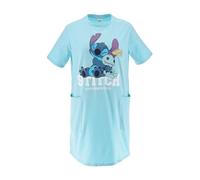 Disney Stitch Nachthemd für Damen, Kurzes Kleid mit Stitch, Sommer Pyjama, Geschenk für Frauen und Jugendliche | Größe L, Blau