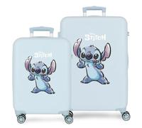 Disney Adorable Stitch Moods Hartschalenkoffer, ABS, seitlicher Kombinationsverschluss, 4 Doppelrollen, Handgepäck, Make A Face, Talla única, Koffer-Set