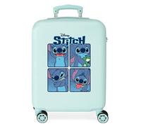 Disney Adorable Stitch Moods Türkisfarbener Kabinenkoffer 38 x 55 x 20 cm, starres ABS, seitliches Zahlenschloss, 35 l, 2 kg, 4 Doppelrollen, Handgepäck