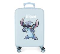 Disney Stitch Naughty Make a Face Kabinenkoffer Blau 38x55x20 cm Starres ABS Seitliches Zahlenschloss 34L 2 kg 4 Doppelrollen Handgepäck