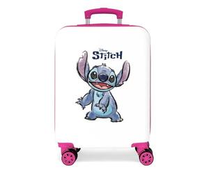 Disney Stitch Naughty Make a Face Blauer Kinderkoffer 50x38x20 cm Starres ABS Seitliches Zahlenschloss 34L 1,8 kg 4 Doppelrollen Handgepäck