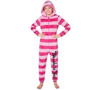 Disney Stitch Onesie Mädchen, Kuschelige Warm Einteiler Schlafanzug Kinder, Baby Yoda Geschenke für Mädchen Weihnachten (Rosa Cheshire Cat, 13-14 Jahre)