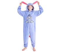 Disney Stitch Onesie Mädchen, Kuschelige Warm Einteiler Schlafanzug Kinder, Baby Yoda Geschenke für Mädchen Weihnachten (Blau Eeyore, 13-14 Jahre)