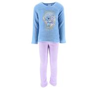 Disney Stitch Pyjama für Mädchen, 2-Teiliges Samt T-Shirt und Lange Hose, Fleece Pyjama mit Stitch und Engel Motiven, Größe 6 Jahre | Blau