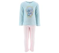 Disney Stitch Pyjama für Mädchen, 2-Teiliges Samt T-Shirt und Lange Hose, Fleece Pyjama mit Stitch und Engel Motiven, Größe 6 Jahre | Türkis