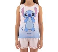Disney Stitch Pyjama Mädchen, 2-Teiliges Set 'You Are Magical' Stitch Pyjama aus Weicher Baumwolle T-Shirt und Shorts, Größe 6 Jahre | Rosa