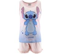 Disney Stitch Pyjama Mädchen, 2-Teiliges Set 'You Are Magical' Stitch Pyjama aus Weicher Baumwolle T-Shirt und Shorts, Größe 12 Jahre | Rosa