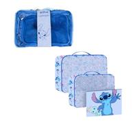 Disney Stitch Reise-Organizer, 3 Teiliges Gepäck Organizer-Set, Kabinentasche, Kulturbeutel, Kleideraufbewahrungstasche