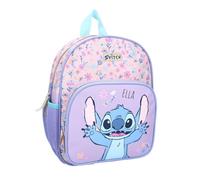 Disney Stitch Rucksack Kindergarten Mädchen, Personalisiert mit Namen, Kleiner Kita Rucksack Lilo & Stitch, Kinderrucksack mit Fronttasche & Netzfächern, Verstellbare Gurte