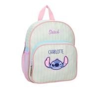 Disney Stitch Rucksack Kindergarten Mädchen, Personalisiert mit Namen, Kleiner Kita Rucksack Lilo & Stitch, Kinderrucksack mit Fronttasche & Netzfächern