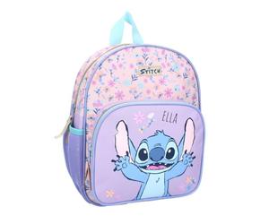 Disney Stitch Rucksack Kindergarten Mädchen, Personalisiert mit Namen, Kleiner Kita Rucksack Lilo & Stitch, Kinderrucksack mit Fronttasche & Netzfächern, Verstellbare Gurte