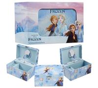 Disney Stitch Schmuckkästchen Mädchen, Musikbox für Ringe Ohrringe Halskette mit Mini Spiegel, Geschenke für Kinder und Teens (Blau Frozen)