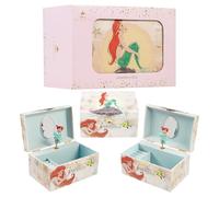 Disney Stitch Schmuckkästchen Mädchen, Musikbox für Ringe Ohrringe Halskette mit Mini Spiegel, Geschenke für Kinder und Teens (Rosa Arielle)