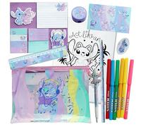 Disney Stitch Schreibwaren Geschenkset für Mädchen - Lilo & Stitch Fanartikel mit Stiften, Bleistiften, Etui, Lineal & Malspaß - Perfekt zum Basteln & Verschenken