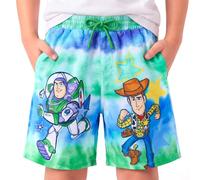 Disney Stitch Spiderman Cars Winnie Toy Story Jungen Badehose, LSF 50 + Badeshorts, Kompressionsfutter, schnelltrocknend und Taschen, 2-13 Jahre, Toy Story Buzz Woody-turquoise, 4-5 Jahre