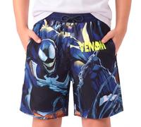 Disney Stitch Spiderman Cars Winnie Toy Story Jungen Badehose, LSF 50 + Badeshorts, Kompressionsfutter, schnelltrocknend und Taschen, 2-13 Jahre, Marvel Avengers Venom, Schwarz, 6-7 Jahre