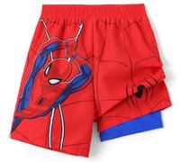 Disney Stitch Spiderman Star Wars Cars Toy Story Mickey Boy Badehose, LSF 50 + Badeshorts, Kompressionsfutter und schnelltrocknend, 6M-9Y, Disney Marvel Spiderman, Rot, 4-5 Jahre
