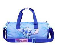 Disney Stitch Sporttasche Kinder, 38 x 20 x 20cm Fitness Tasche Schwimmtasche 2 Seitentaschen & Verstellbarer Gurt (Blau Stitch)