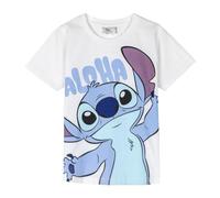 Disney Stitch T-Shirt für Mädchen, Motiv 'Aloha' Stitch Kurzarm T-Shirt für Mädchen, Geschenk für Mädchen und Teenager, Größe 10 Jahre | Weiß