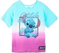 Disney Stitch T-Shirt für Mädchen und Mädchen, T-Shirt mit Stitch-Druck, 100 % Baumwolle, Farbverlauf, türkis, 10 anni