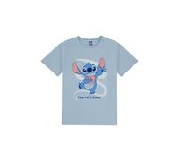 Disney Stitch T-Shirt Kinder Jungen & Mädchen, Lilo & Stitch Kurzarm Shirt aus Baumwolle, Unisex Kinderkleidung Oberteil, Geschenk für Fans (DE/NL/SE/PL, Numerisch, 122, 128, Regular, blau)
