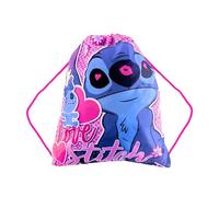 Disney Stitch Turnbeutel, Schulrucksack, Jugend Rucksack mit Kordelzug, Gepäcktasche, Reisesack, Geschenk für Mädchen und Jugendliche (Rosa)